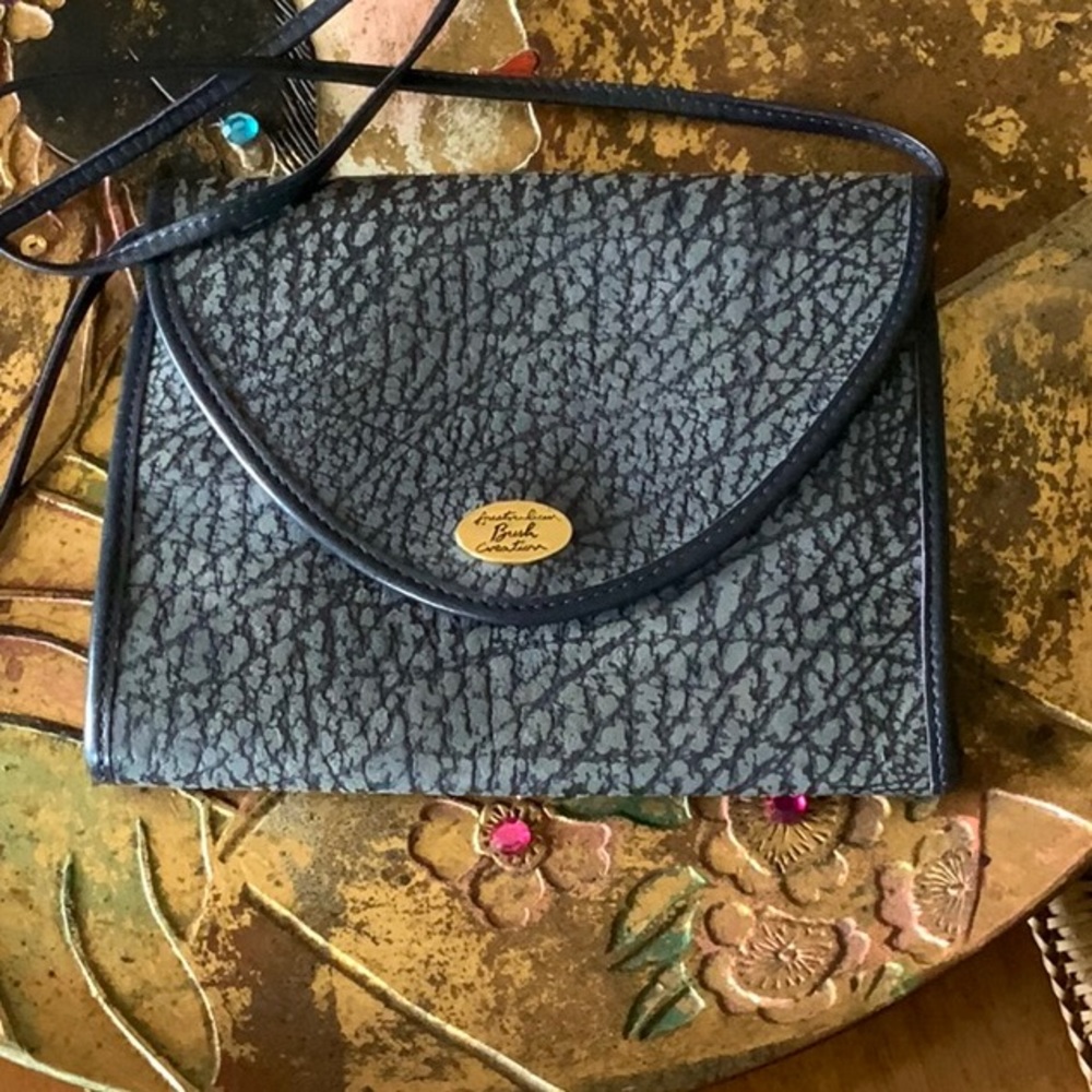 Kangaroo & buffalo leather crossbody bag